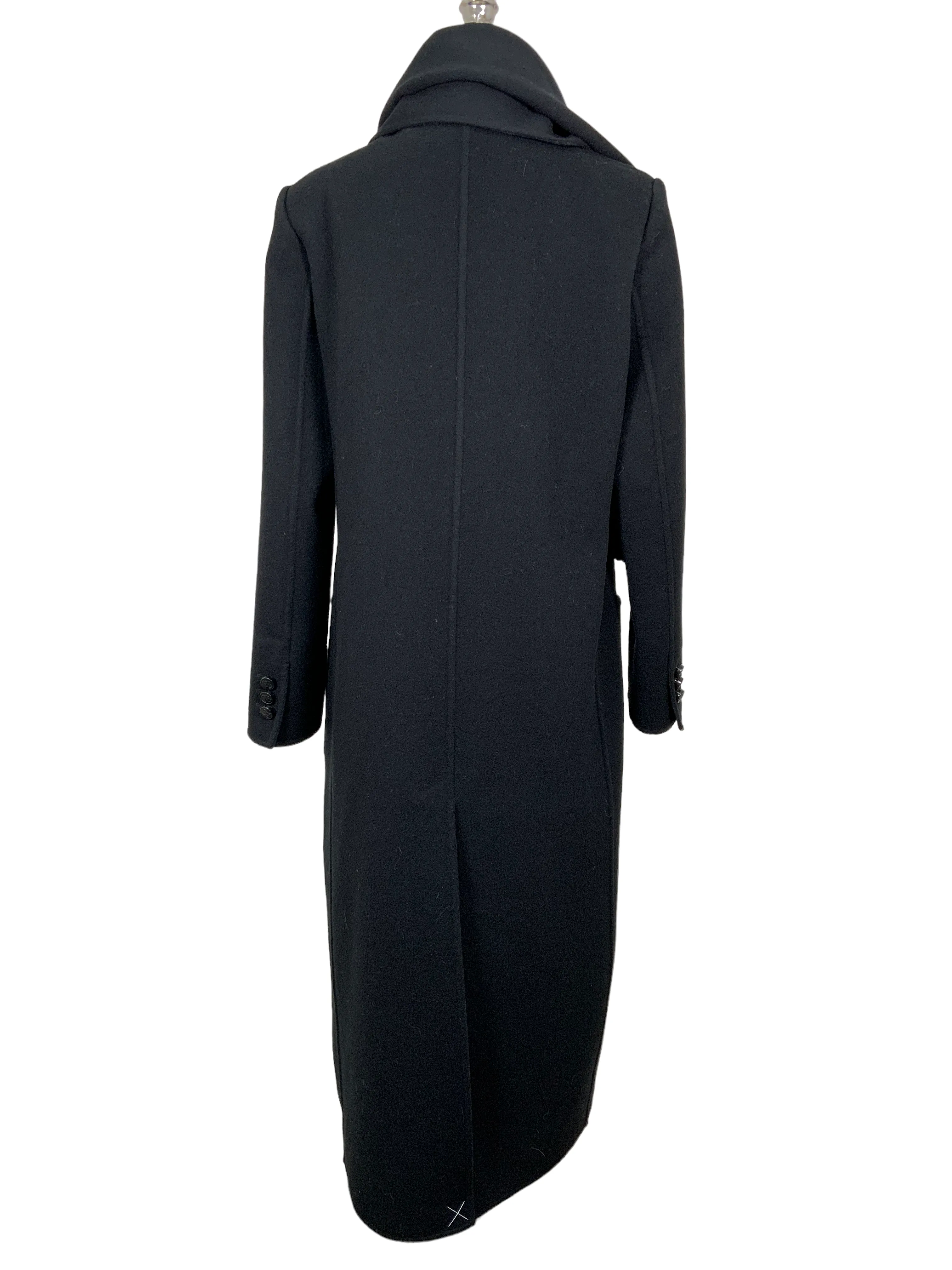 FENDI Wool Long Coat with FF Logo Belt Size M