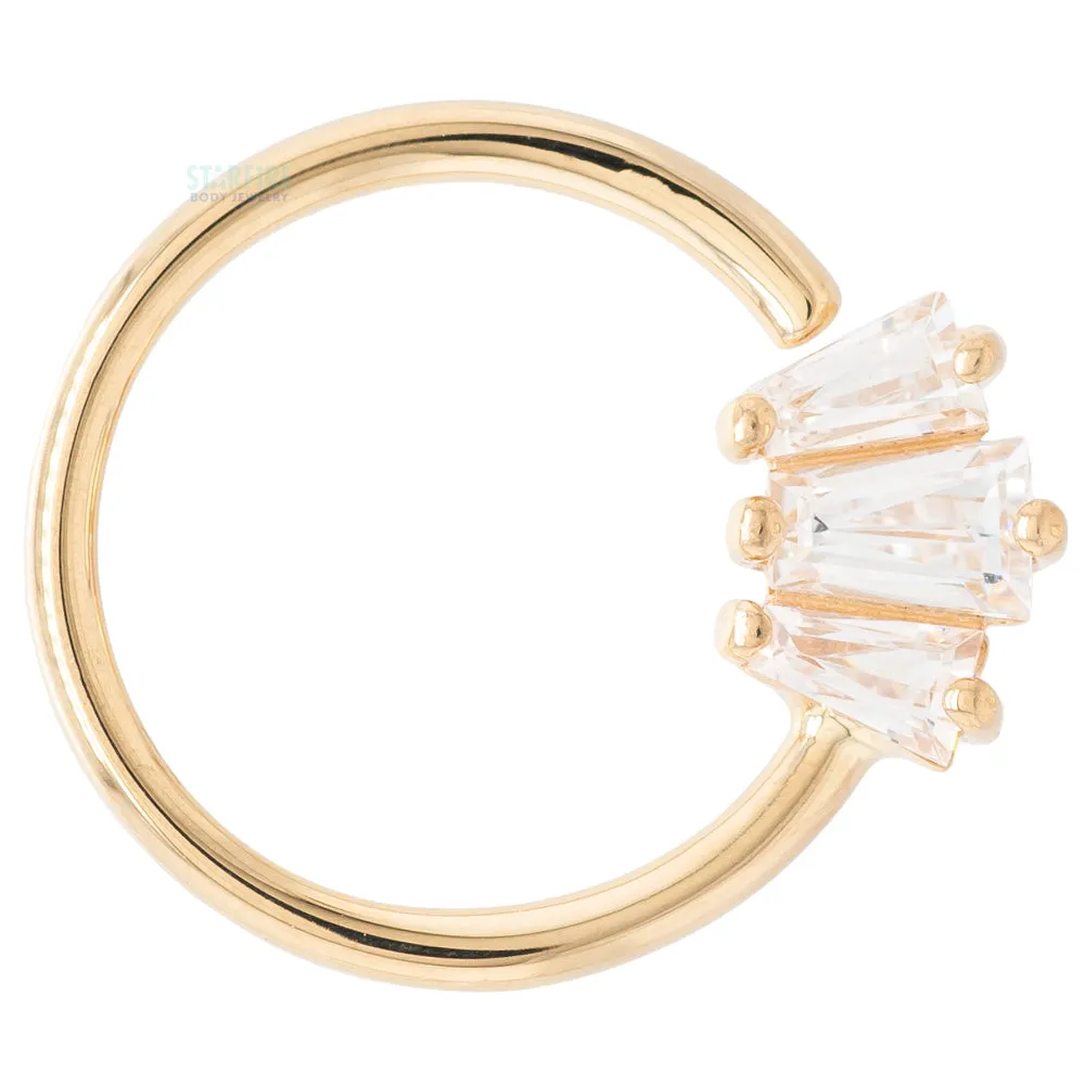 Gemma Seamless Ring in Gold with CZ's