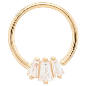 Gemma Seamless Ring in Gold with CZ's