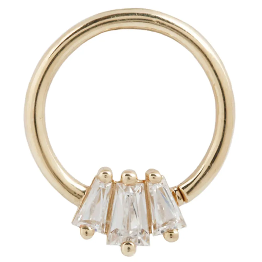 Gemma Seamless Ring in Gold with CZ's