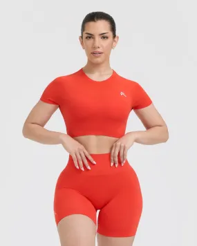 Go To Seamless Fitted Crop Top | Charged Orange