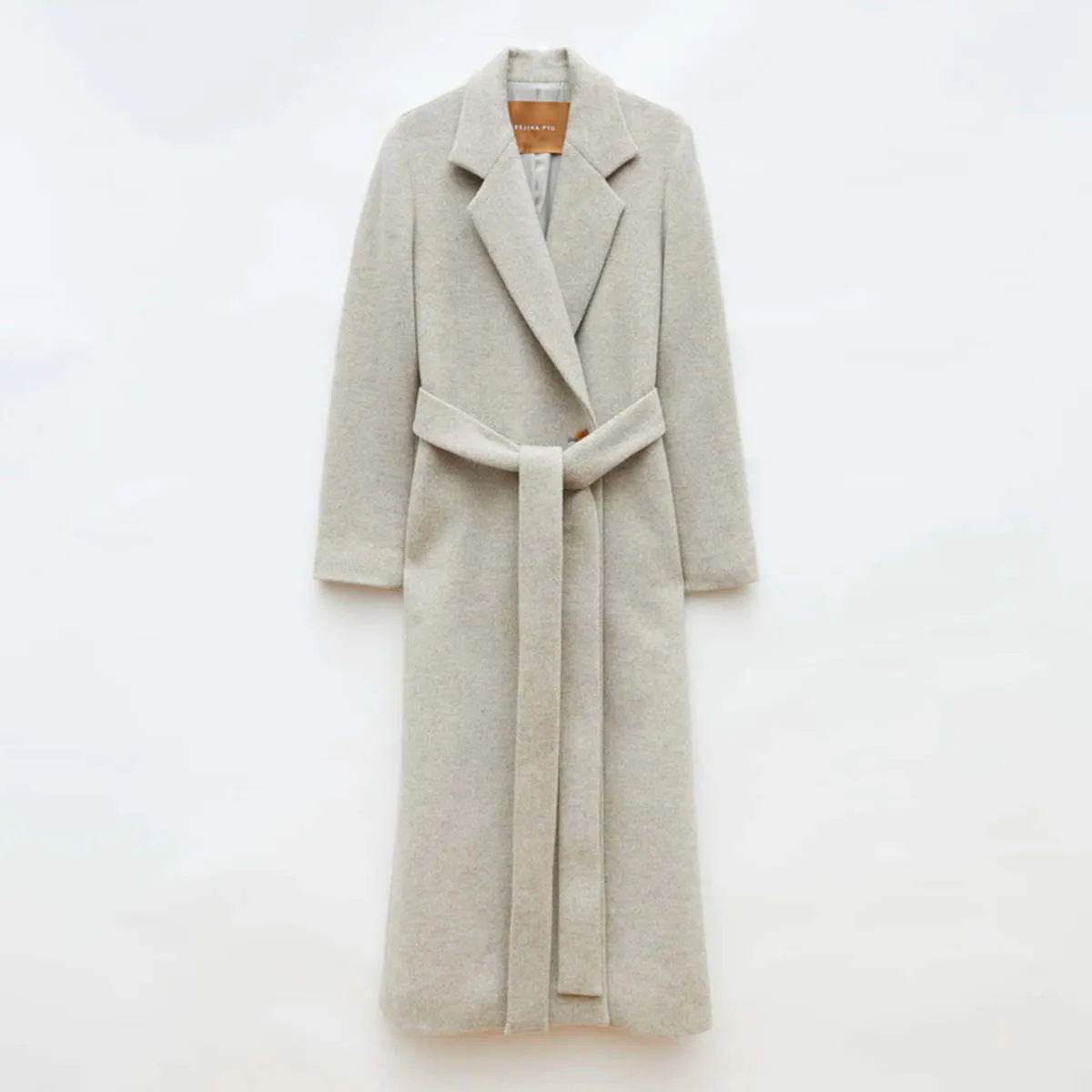 Gracie Coat - Wool Blend Herringbone Beige