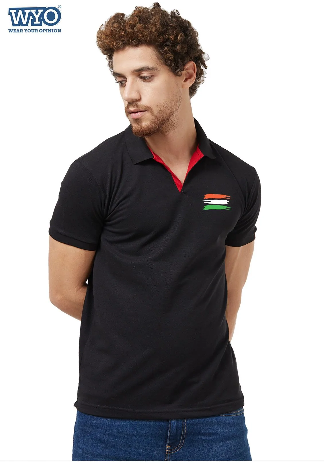 Indian Flag Basic PQ Polo T-Shirt