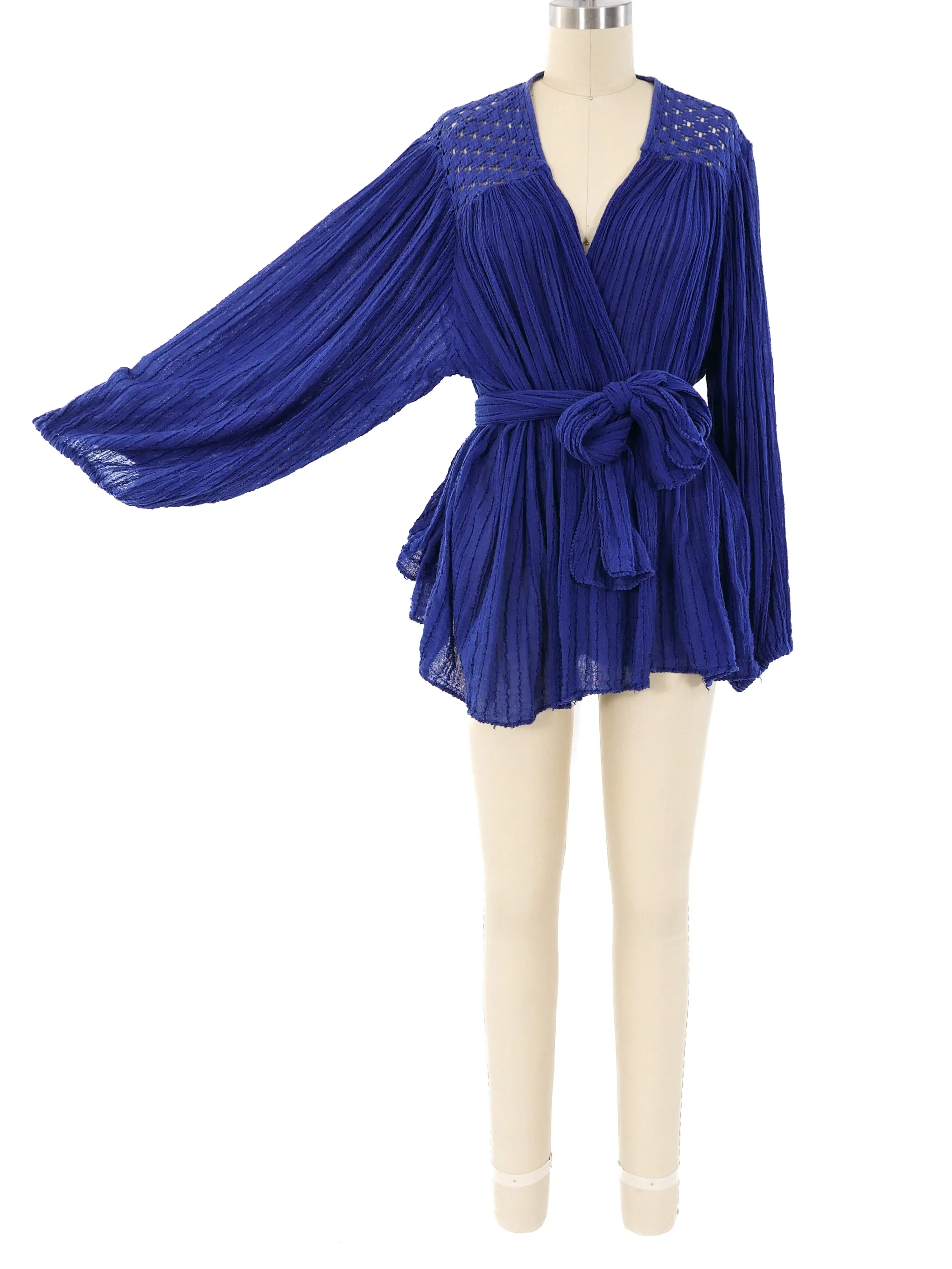 Indigo Gauze Belted Jacket
