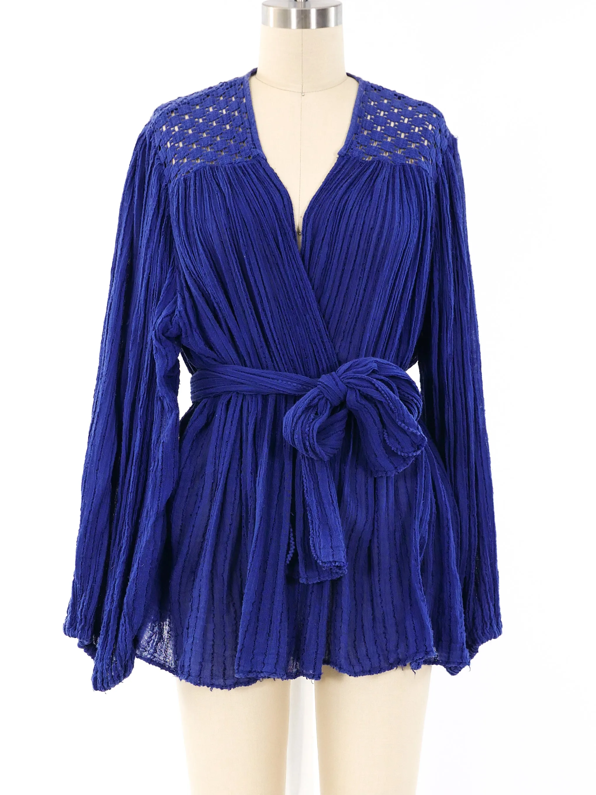 Indigo Gauze Belted Jacket