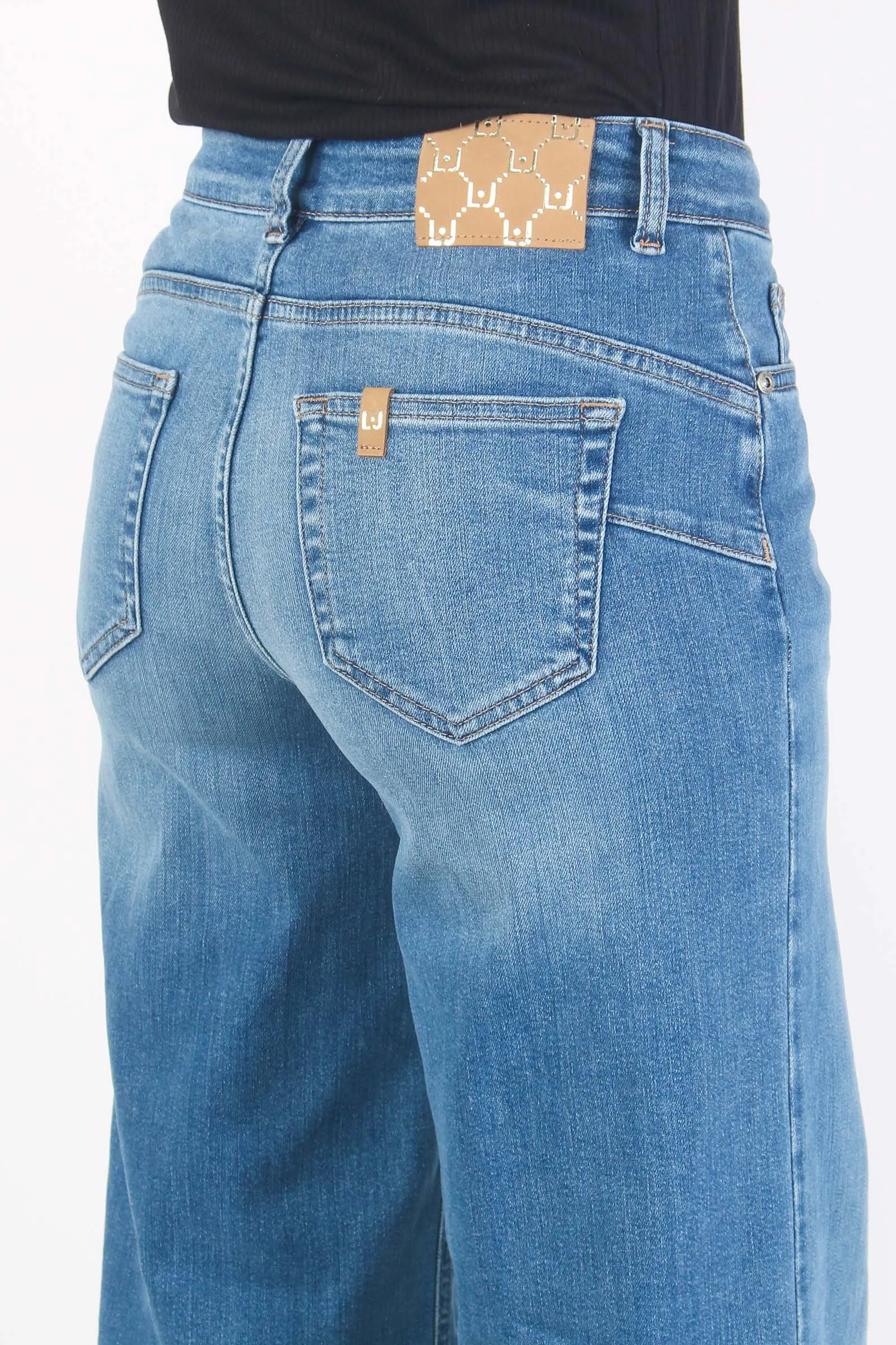 Jeans Flaire Vita Alta Denim Chiaro