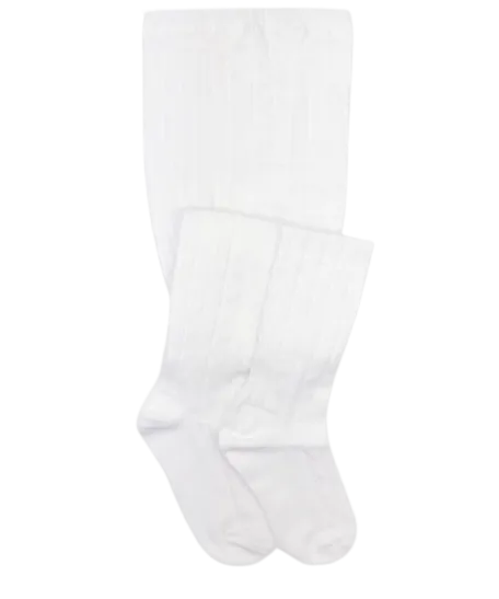 Jefferies Socks Classic Cable Tights - White