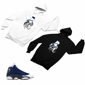 Jordan 13 flint grey Matching Custom Designed Hoodies JD 13-18-7