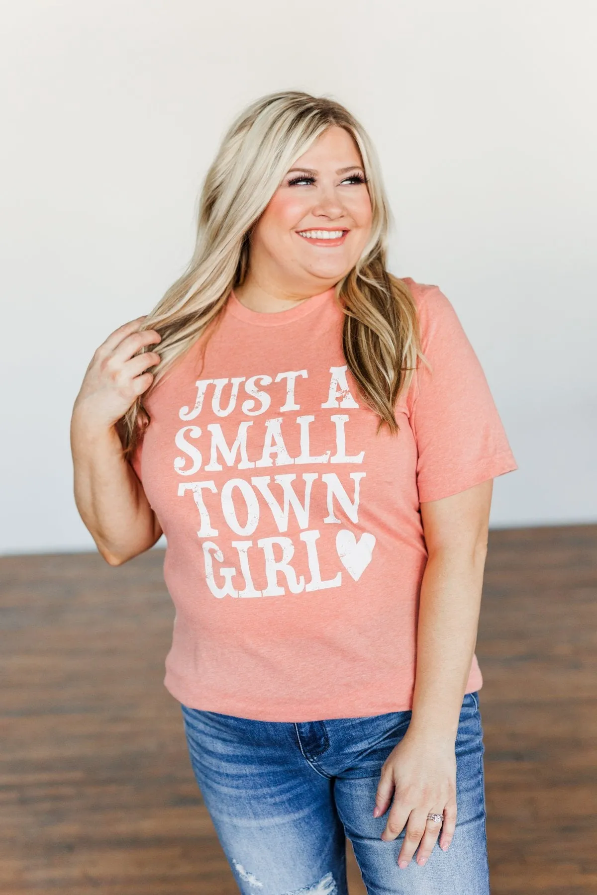 Just A Small Town Girl Graphic Tee- Dusty Peach