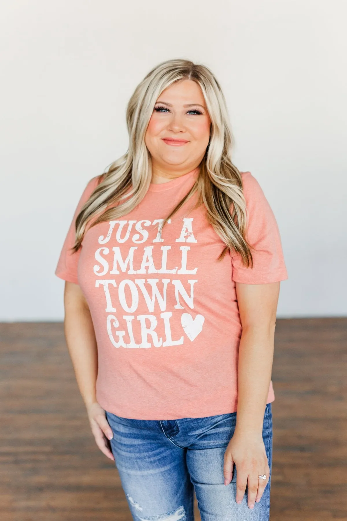 Just A Small Town Girl Graphic Tee- Dusty Peach