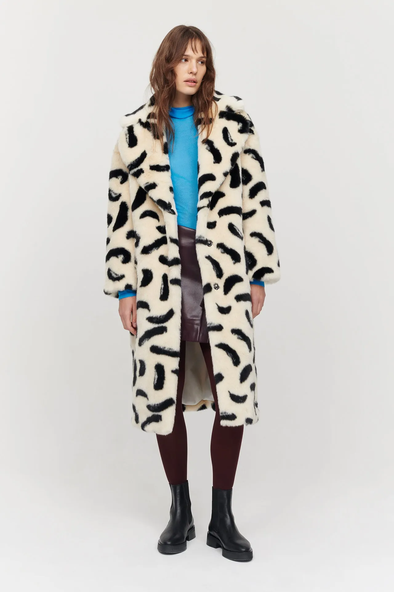 KATIE COAT PAINTBRUSH PRINT