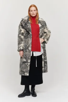 KATIE COAT SNAKE PRINT GREY