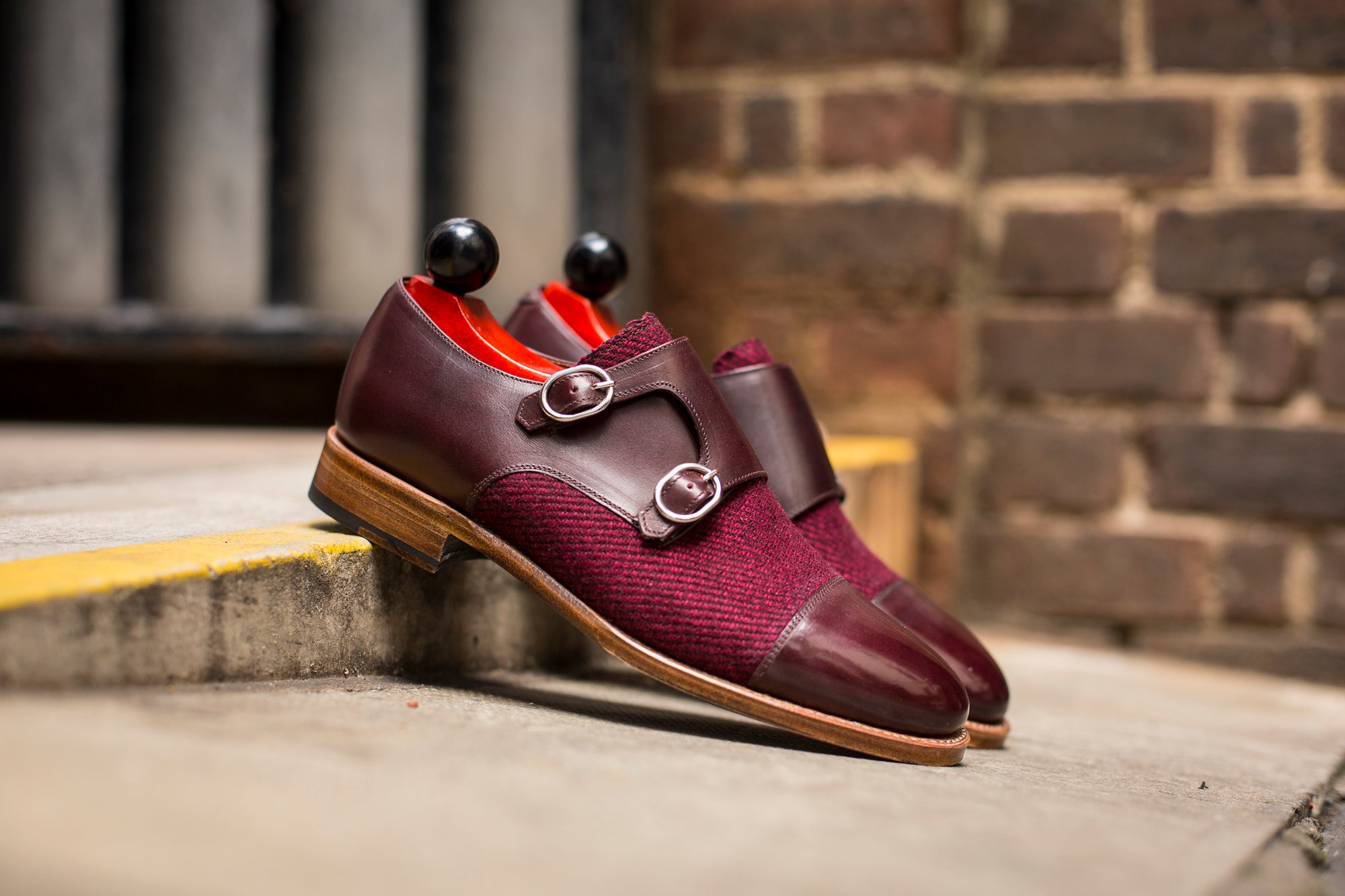 Kent - MTO - Burgundy Calf / Red Poulsbo - TMG Last - Natural Single Leather Sole