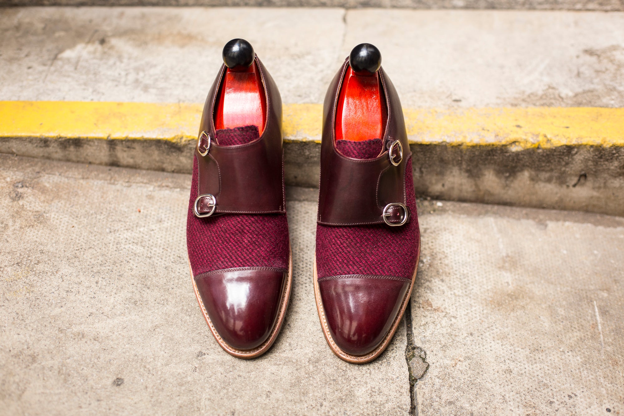 Kent - MTO - Burgundy Calf / Red Poulsbo - TMG Last - Natural Single Leather Sole