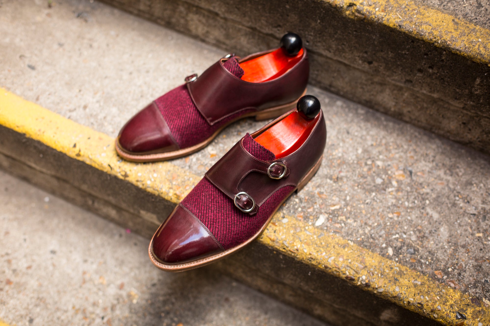 Kent - MTO - Burgundy Calf / Red Poulsbo - TMG Last - Natural Single Leather Sole