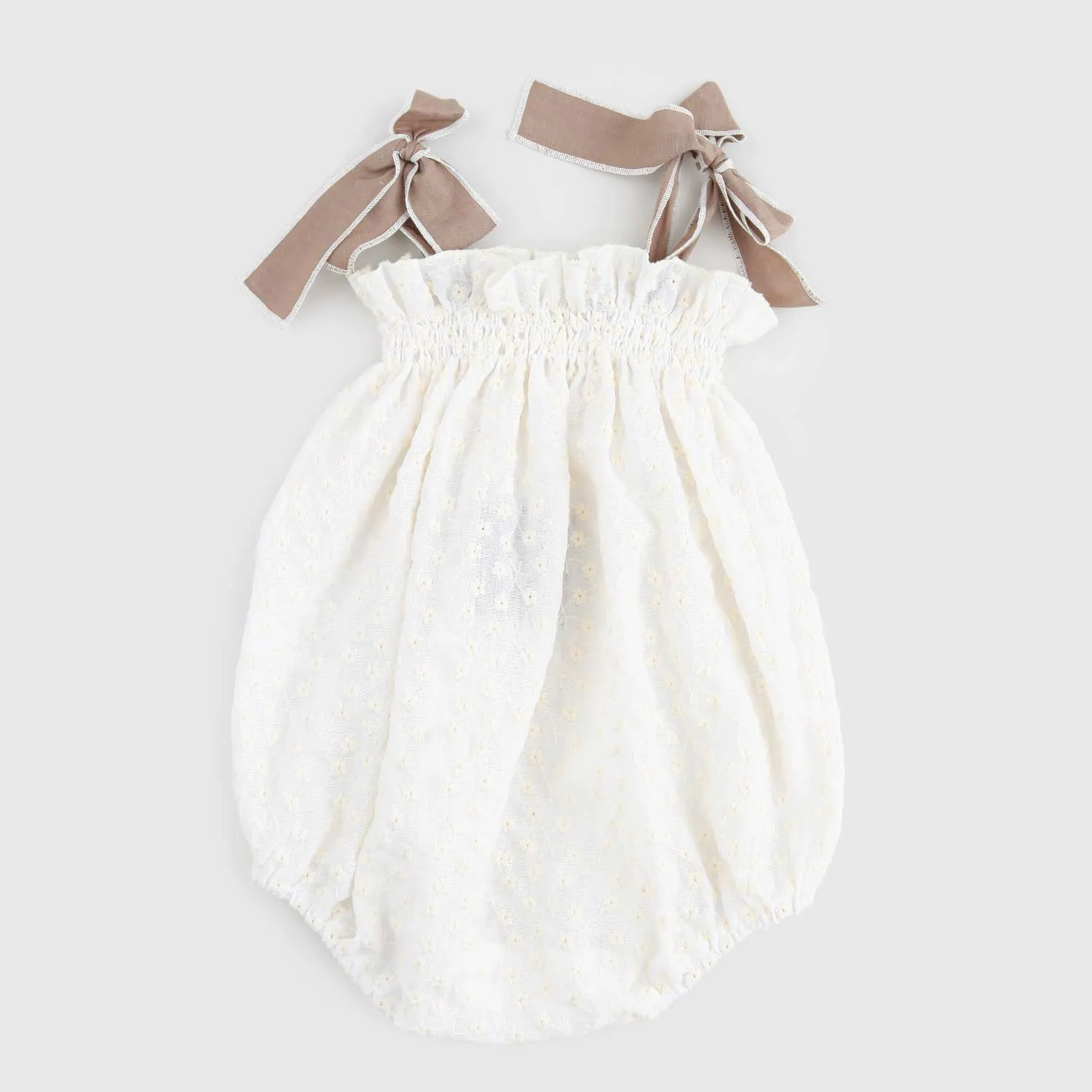 La Stupenderia Beige Baby Girl Romper