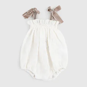 La Stupenderia Beige Baby Girl Romper