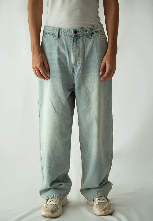 Loose Fit Baggy Jeans - Light Blue