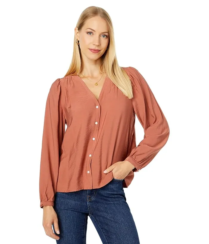 Madewell Drapeweave V-Neck Shirt