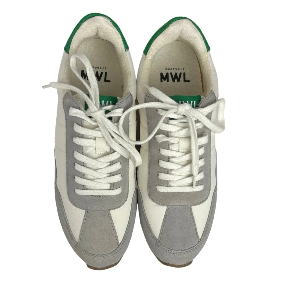 Madewell League White Gray Suede Leather Low Top Lace Up Sneakers Shoes Sz 8.5M