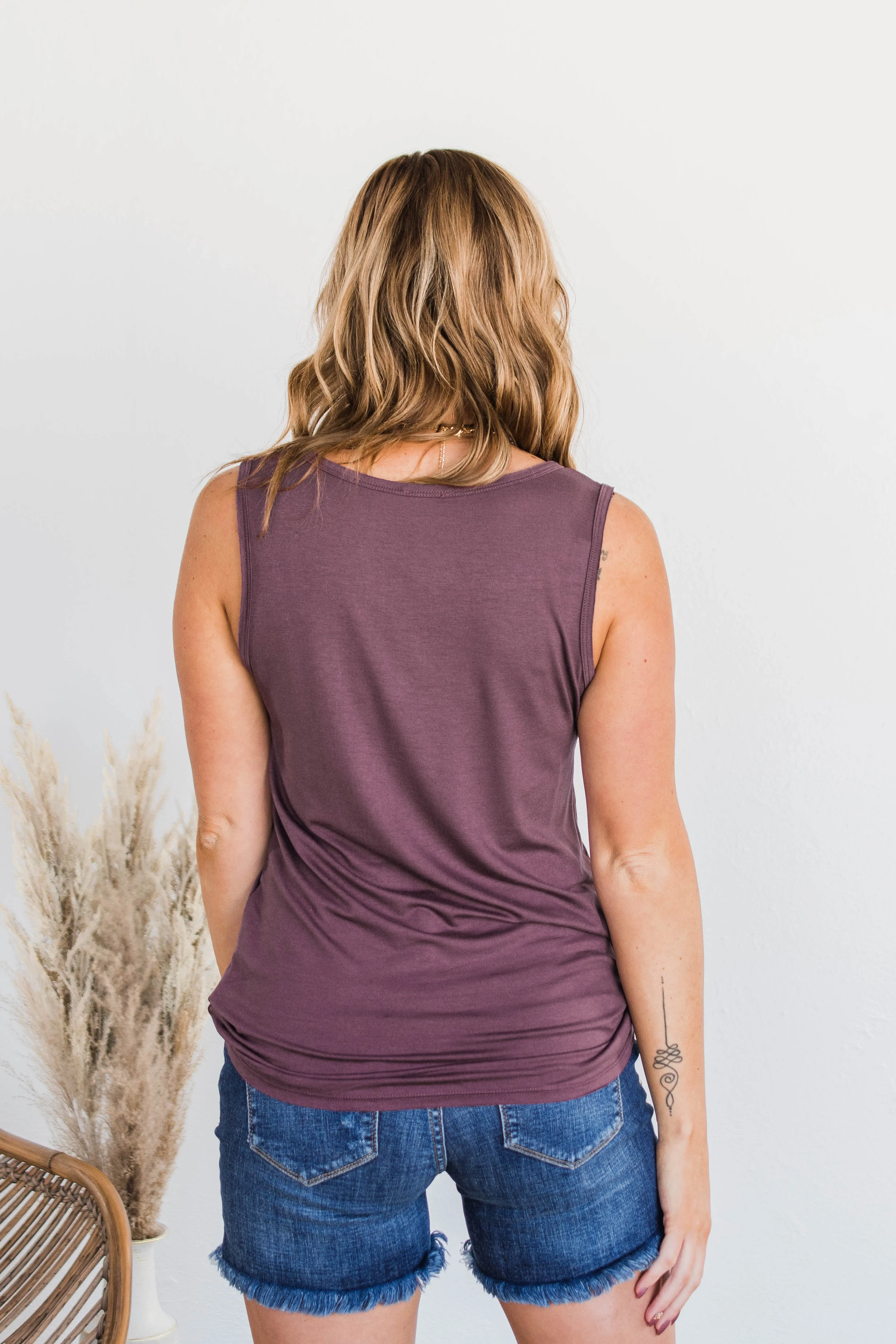 Meant What I Said Criss-Cross Tank- Eggplant