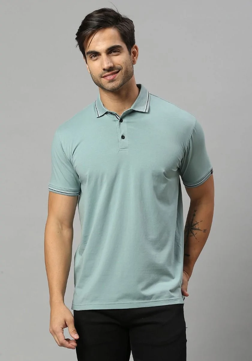 Men Lycra Polo - Mint