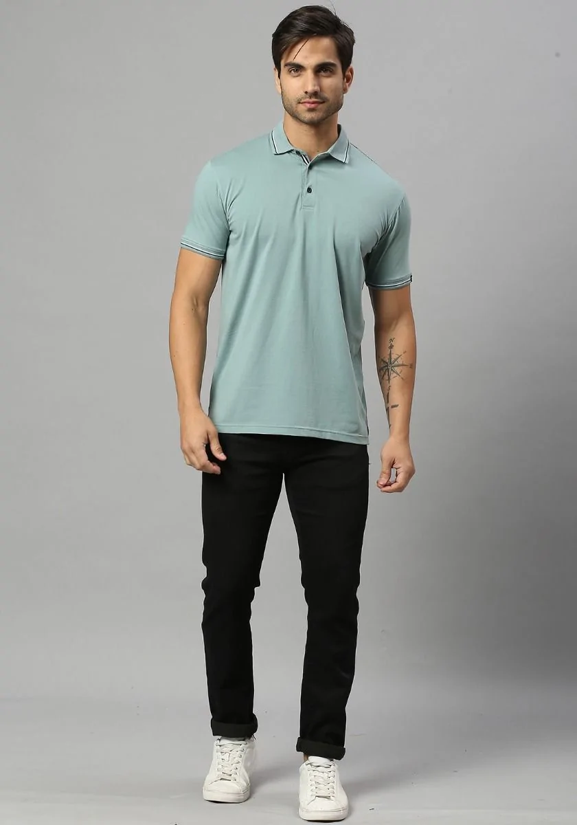 Men Lycra Polo - Mint