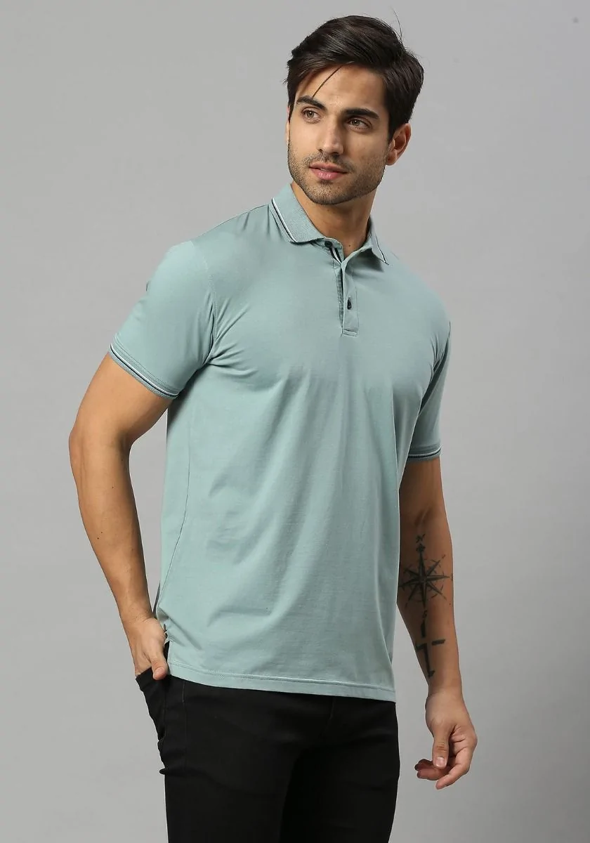 Men Lycra Polo - Mint