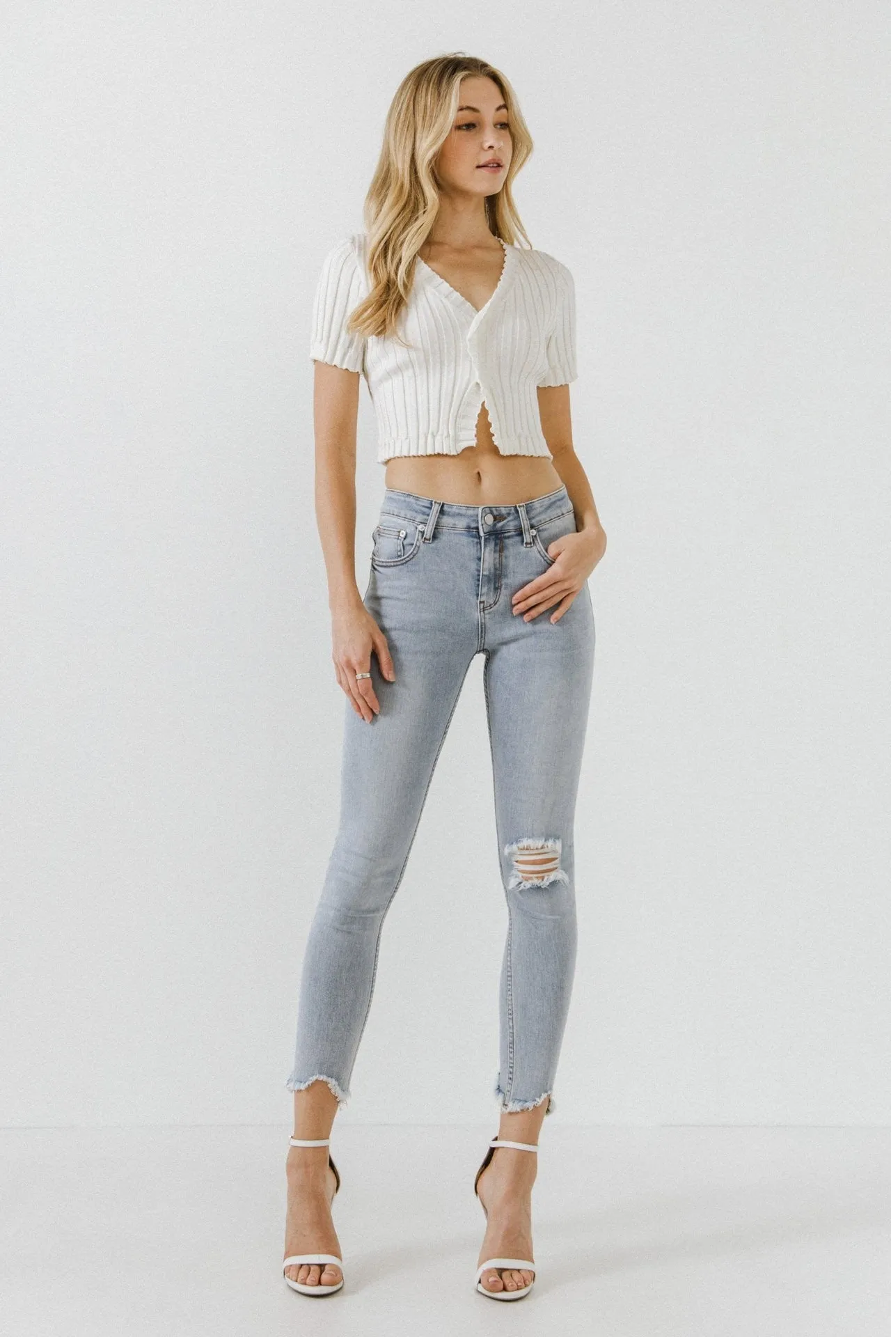 MICHELA Distressed Light Denim