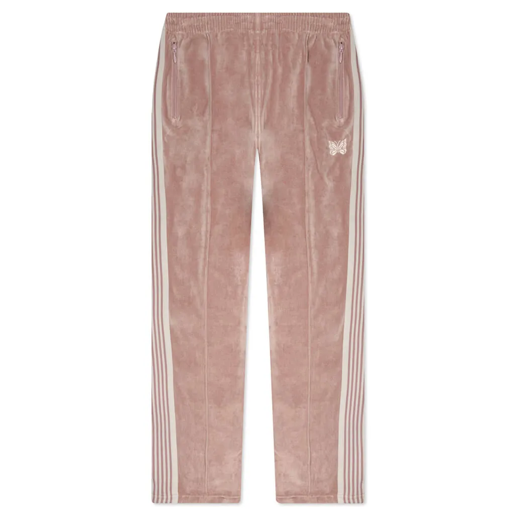 Narrow Track Pant C/PE Velour - Old Rose