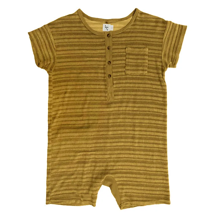 Nico Nico Baby And Child Spiro Striped Romper Chartreuse Yellow