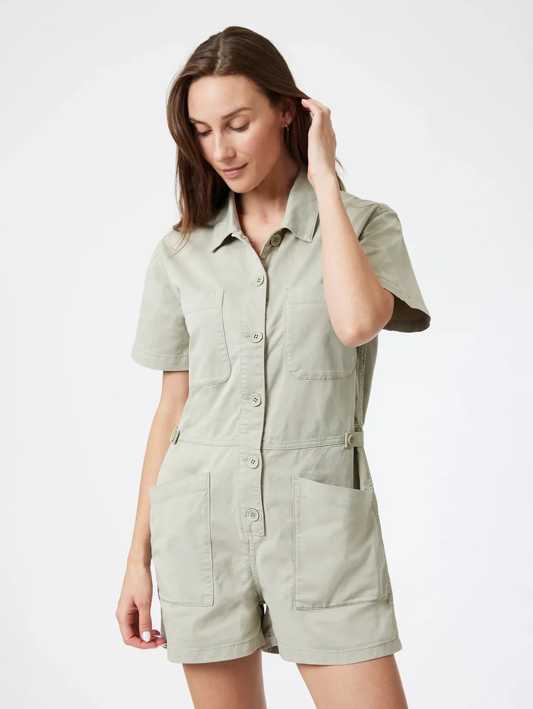 Noreen Romper - Seagrass Light Twill