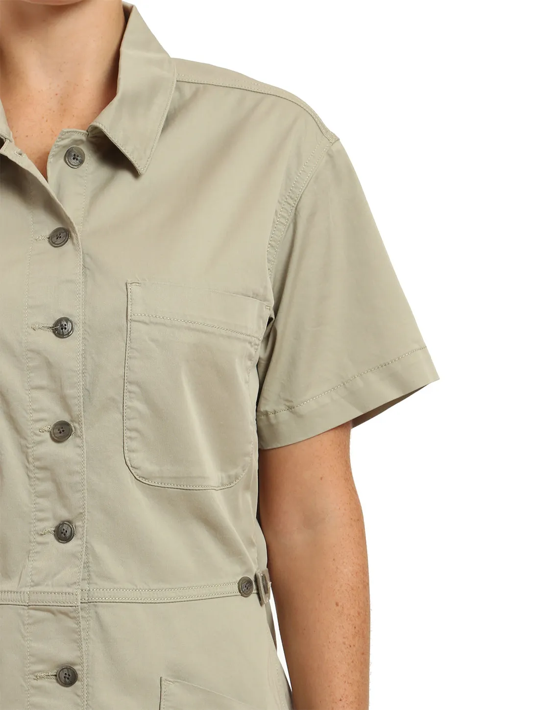 Noreen Romper - Seagrass Light Twill