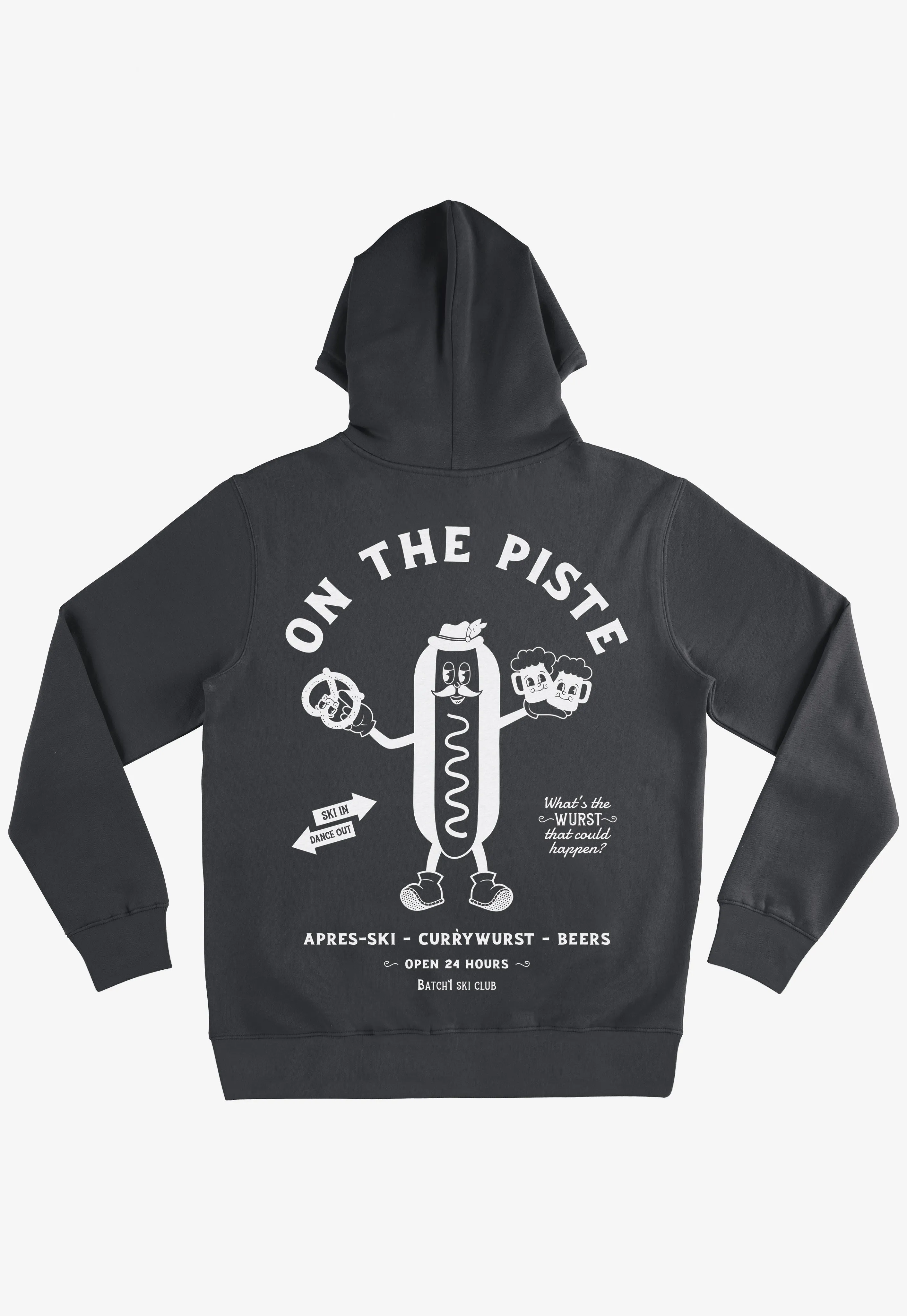 On The Piste Graphic Hoodie in Storm Grey