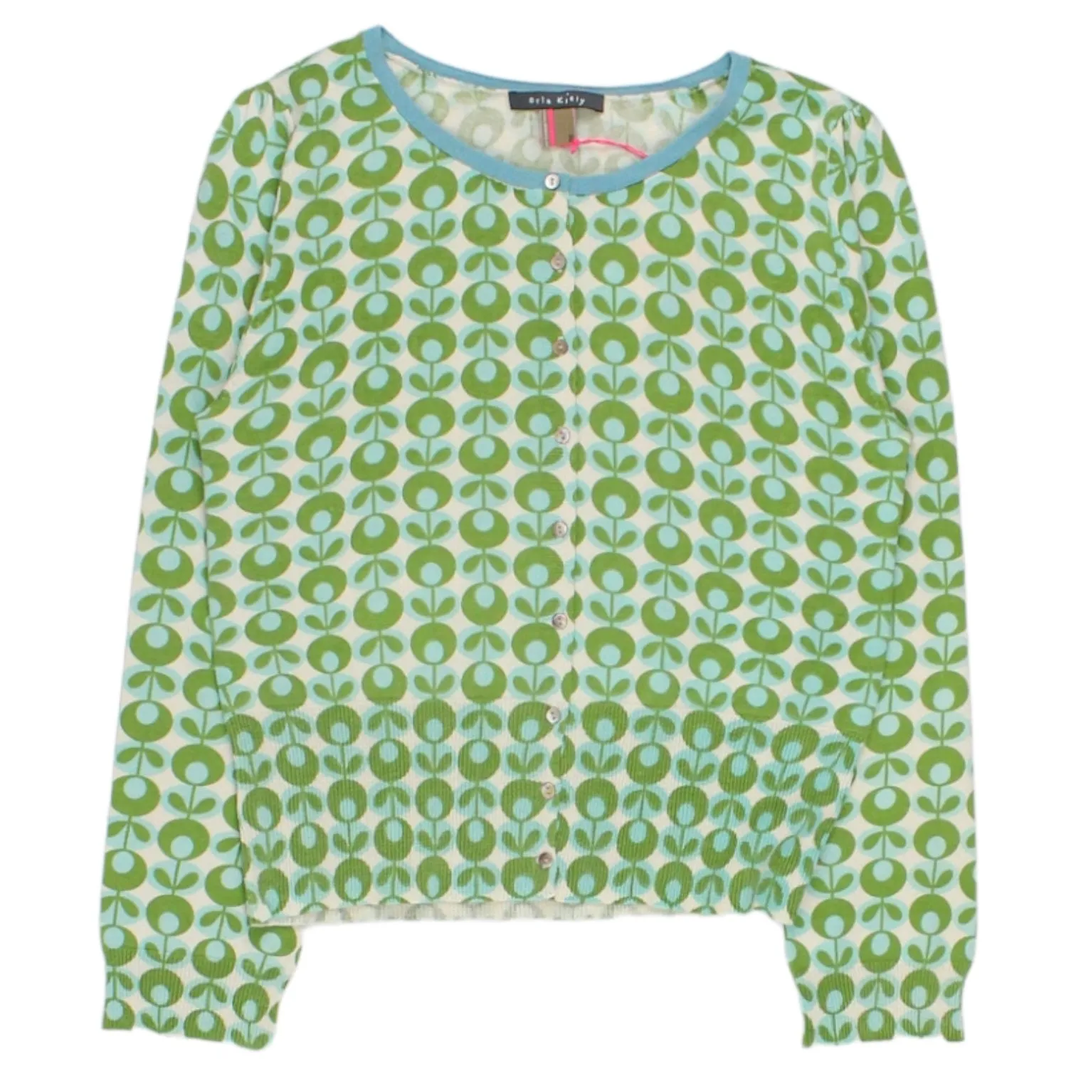 Orla Kiely Green Retro Floral Cardigan