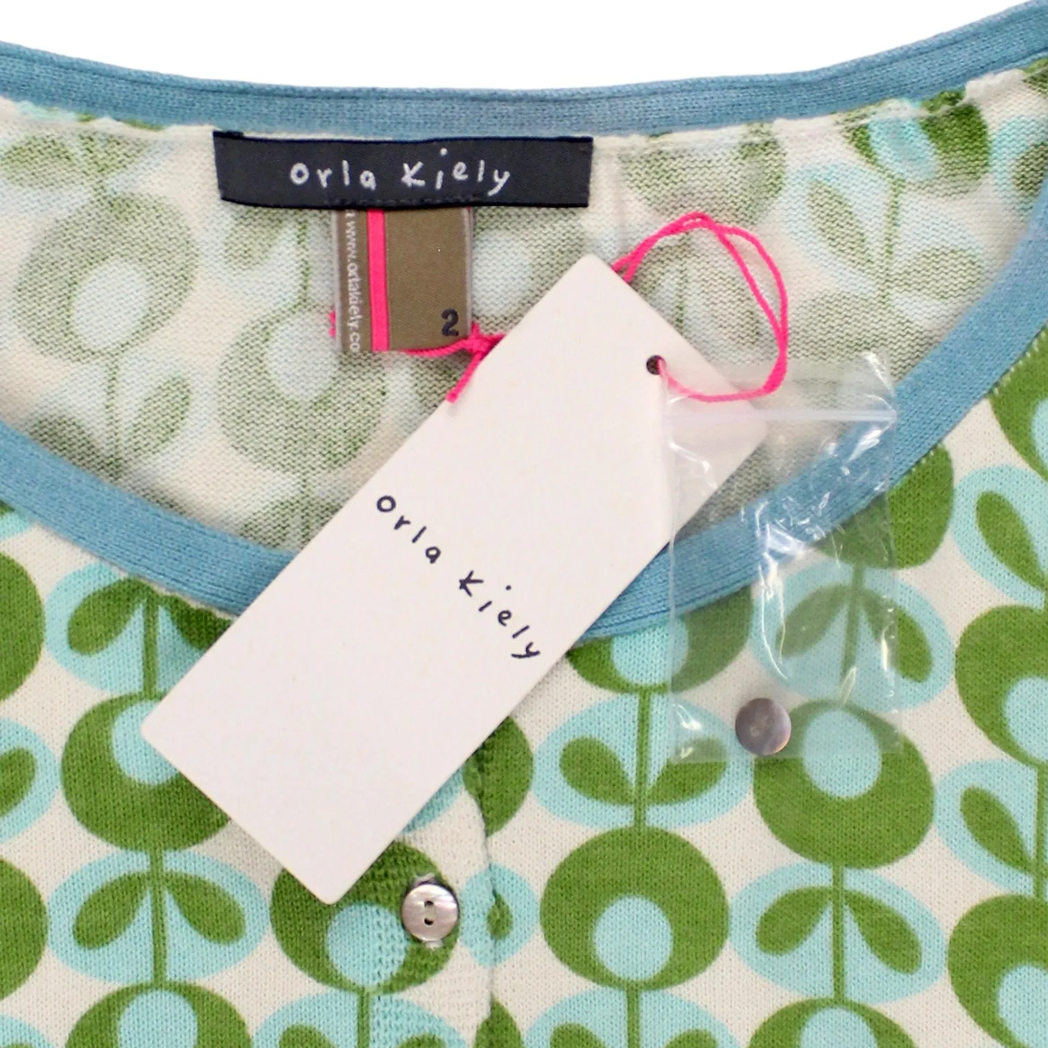 Orla Kiely Green Retro Floral Cardigan