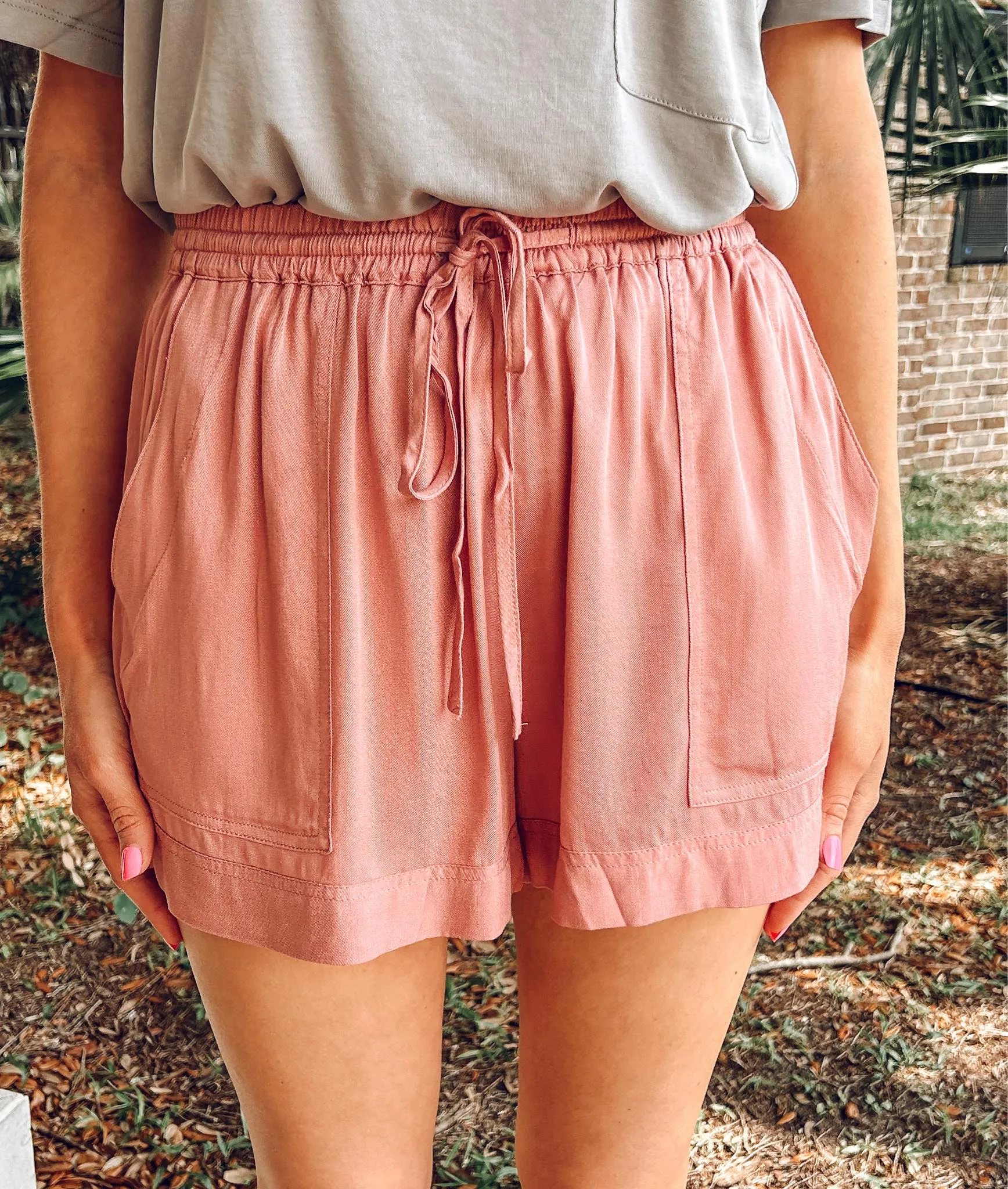 Paula Textured Shorts | Mauve