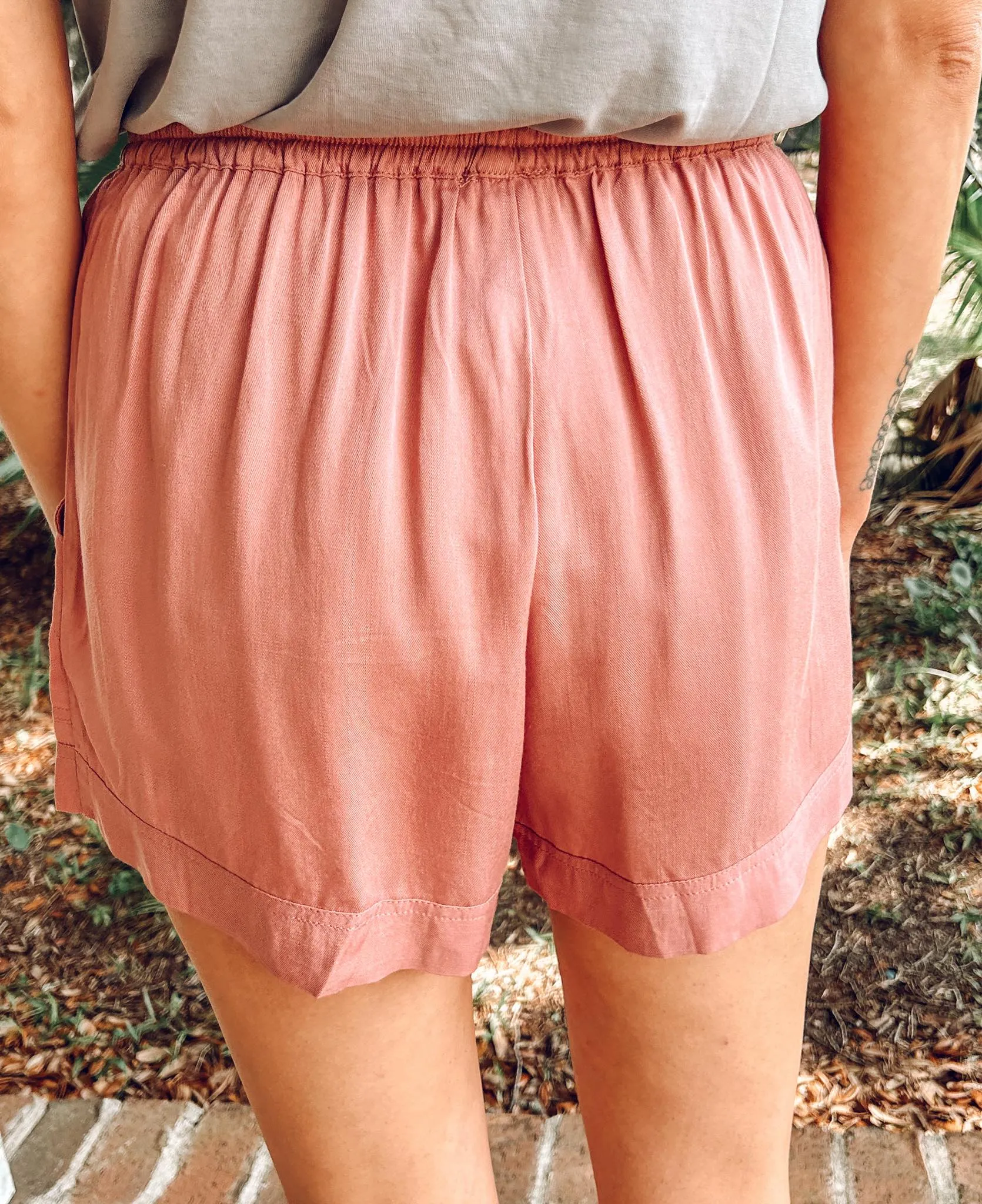 Paula Textured Shorts | Mauve