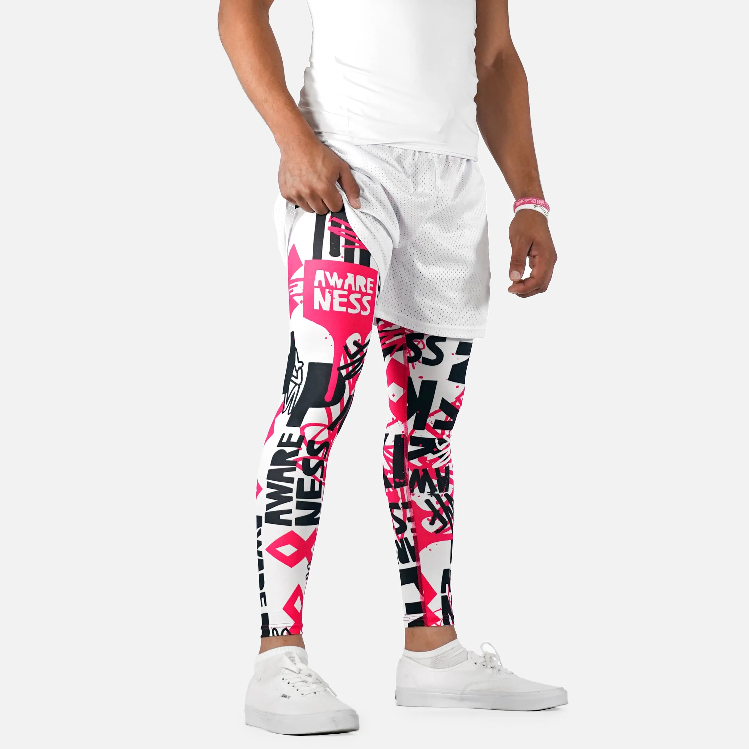 Pink Ribbon Awareness Tights for Men