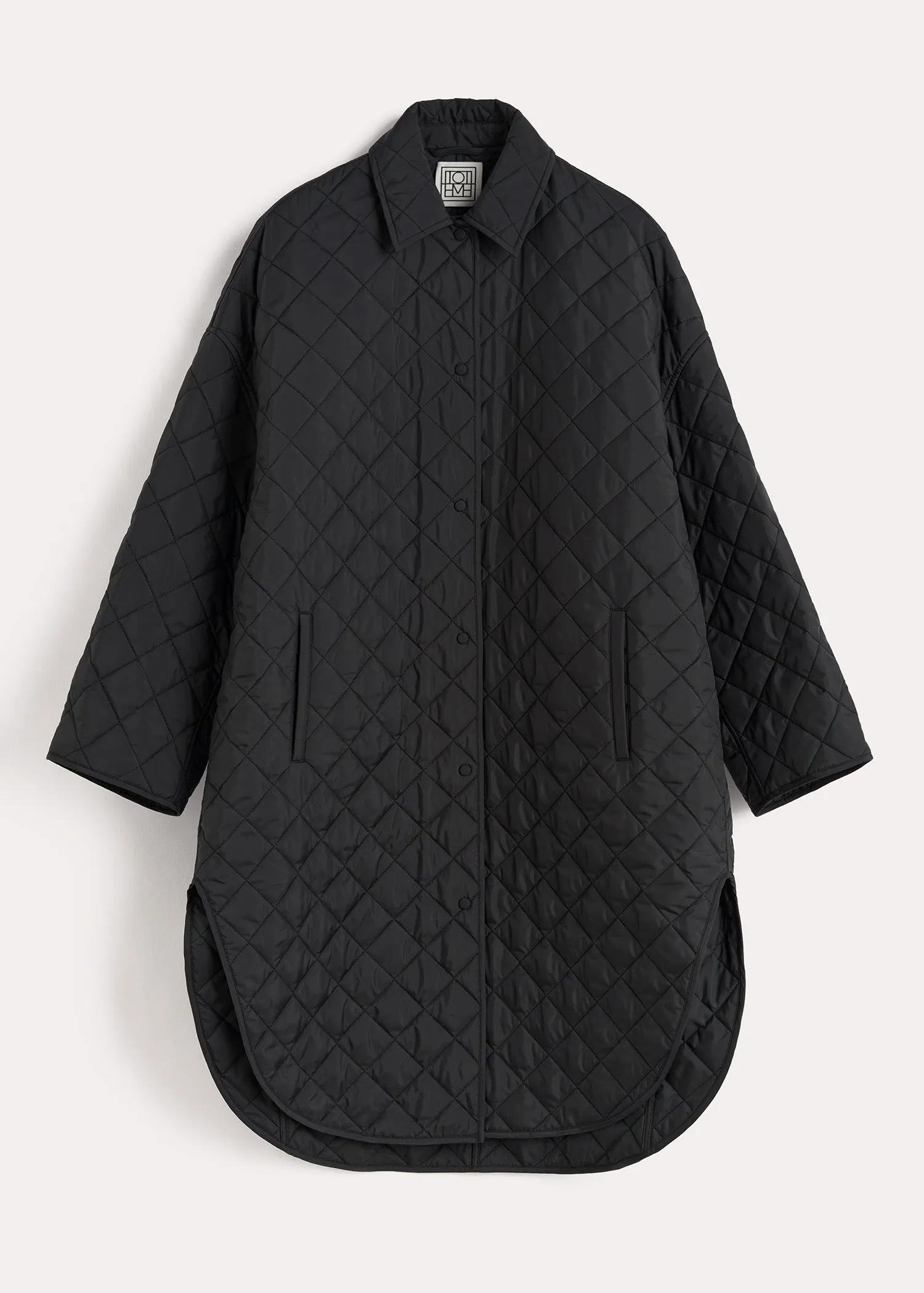 Quilted cocoon coat black