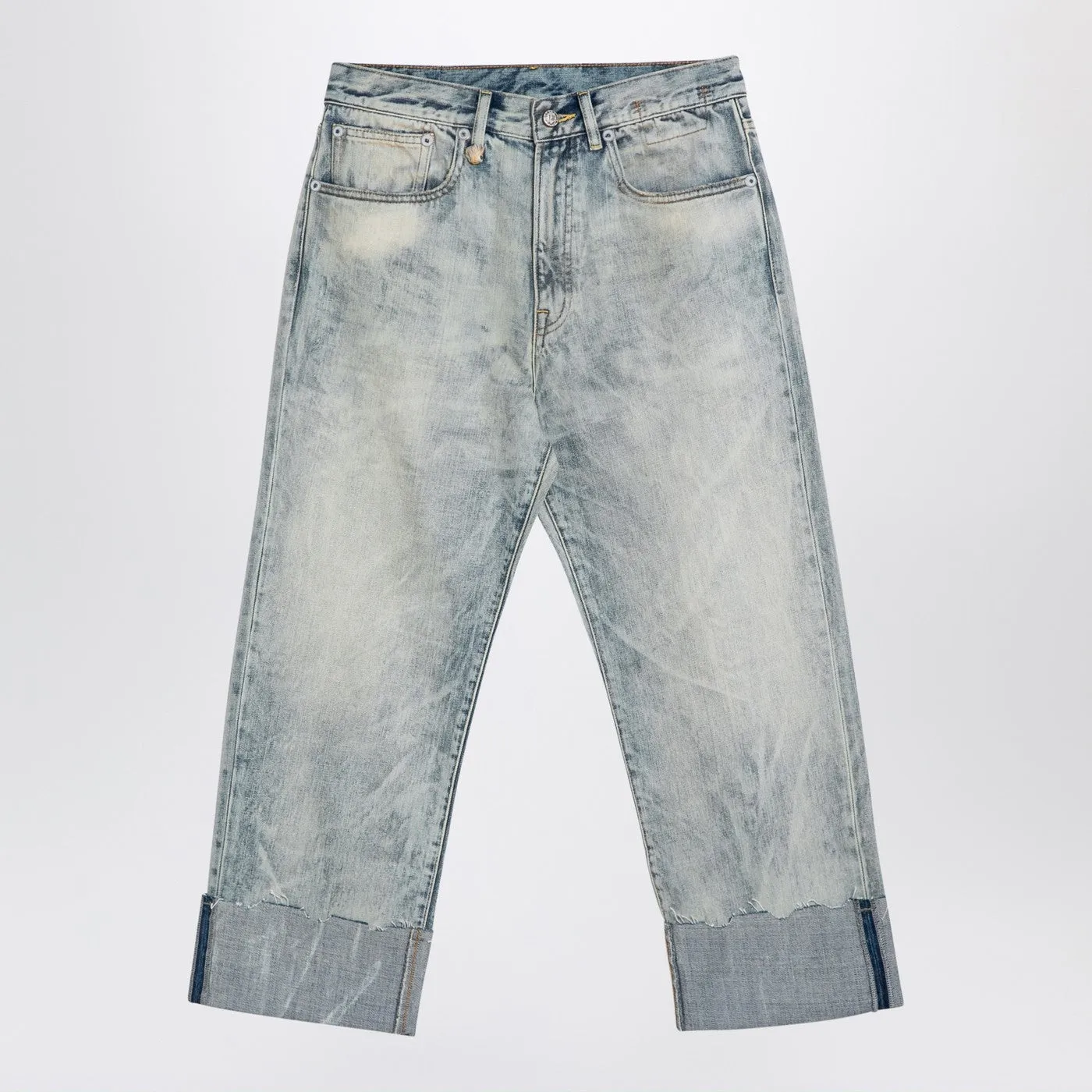 R13    R13 Ash Blue Vintage Jeans With Turn Ups