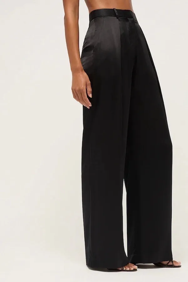 Relaxed Silk Boy Pant Black