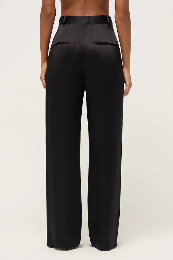 Relaxed Silk Boy Pant Black