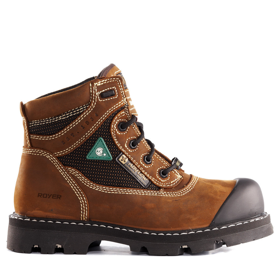 Royer Men's 6 Composite Toe Safety Boot - Brown Leather 10-8420