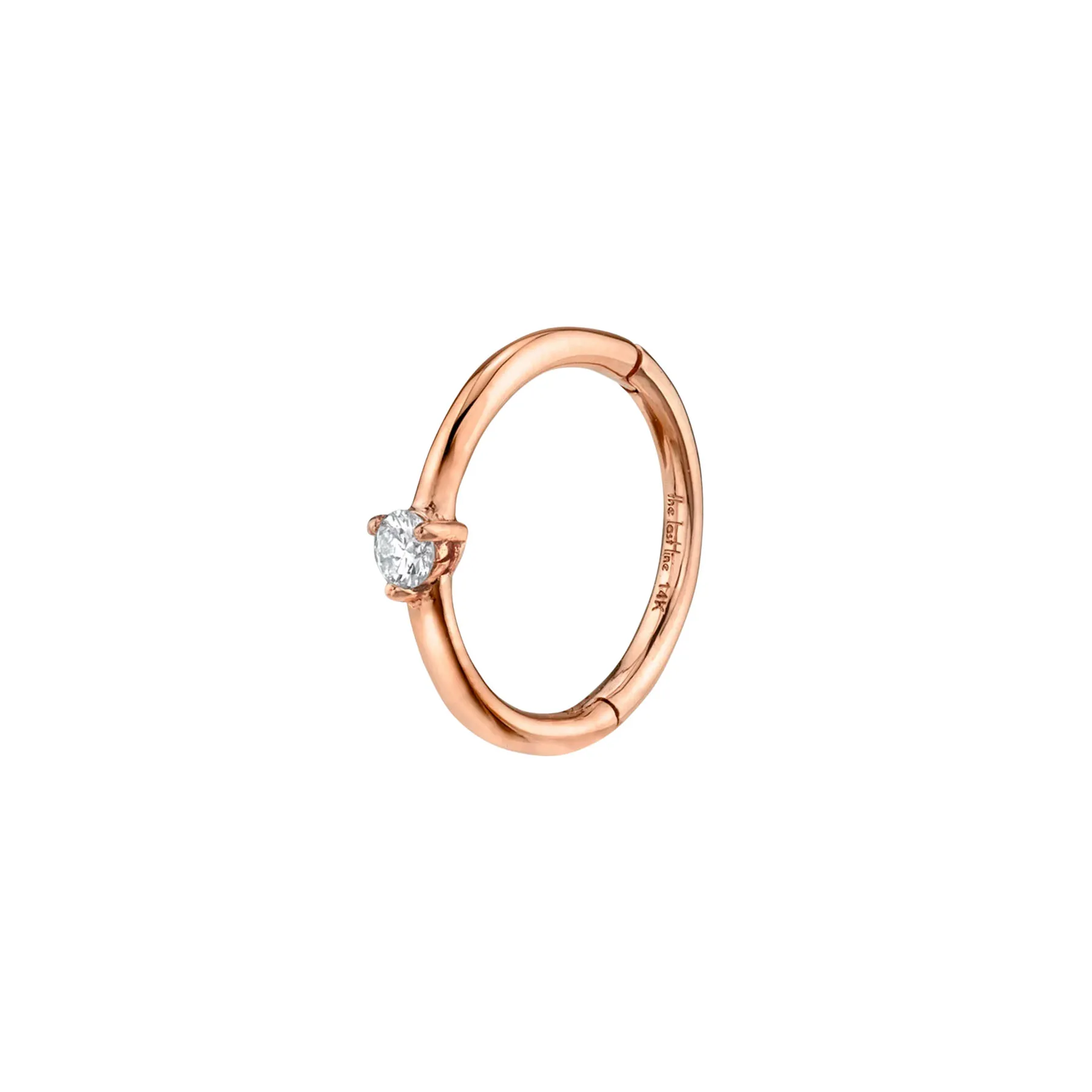 Seamless Hoop - White Diamond / 14k Rose Gold