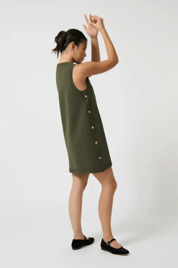 Selena Button Tunic Khaki