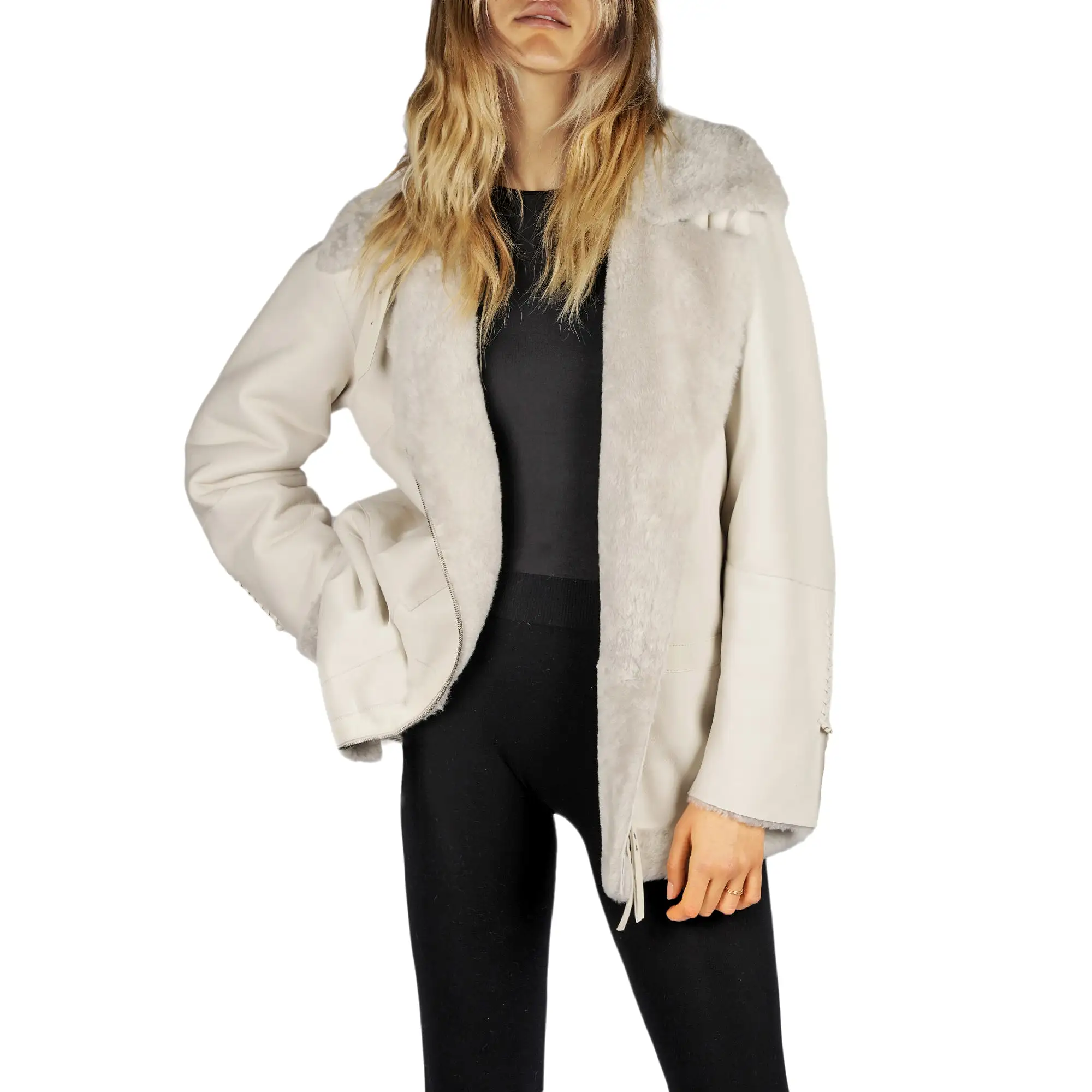 Shearling Jacket Pacaja Chalk White