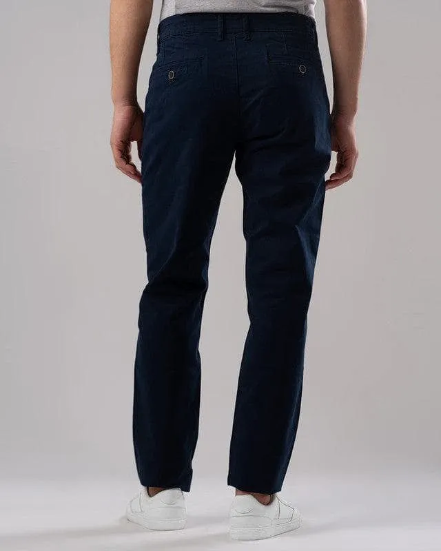 SLIM FIT CHINO TROUSERS  - NAVY