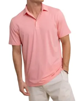 Southern Tide Performance Polo In Heather Flamingo Pink