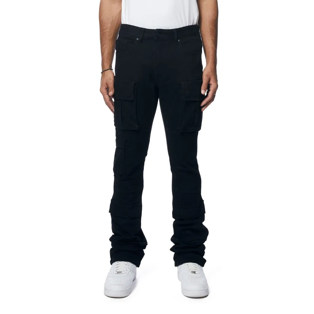 Stacked Utility Multi Pocket Jeans - Jet Black